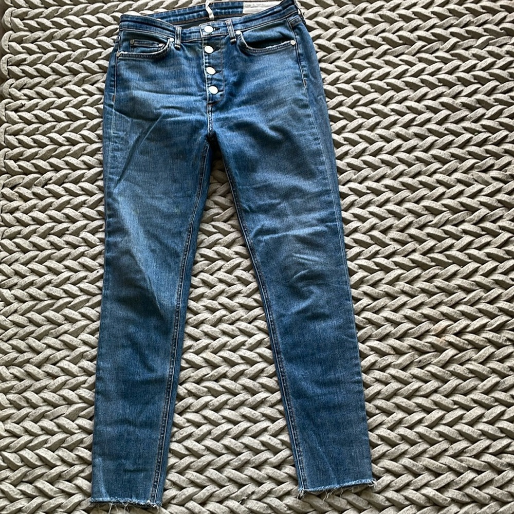 Rag & Bone button exposed jeans